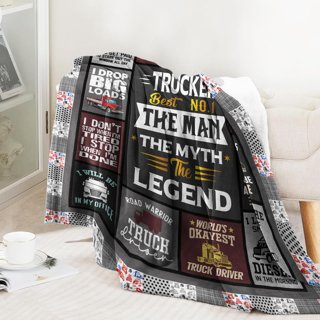 AIYUBOFUN Truck Driver/Trucker Gifts for Men Blanket 60" x 50", Truck Driver/Trucker Gifts, Gifts for Truck Drivers Men, Trucke Driver Appreciation Gifts