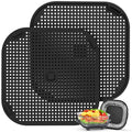 2 PCS Silicon Splatter Shield for Ninja Crispi Air Fryer Heat-Resistant Splash Guard,for Ninja Crispi Accessories,Crisp Containers,Crispy Replacement Parts Protects Kitchen from Oil– Black