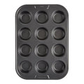 GoodCook PRO Muffin Pan Nonstick Cupcake Pan, Warp & Scratch-Resistant Dishwasher-Safe Carbon Steel Construction for Even Baking With or Without Liners, 12-Cup, Gray