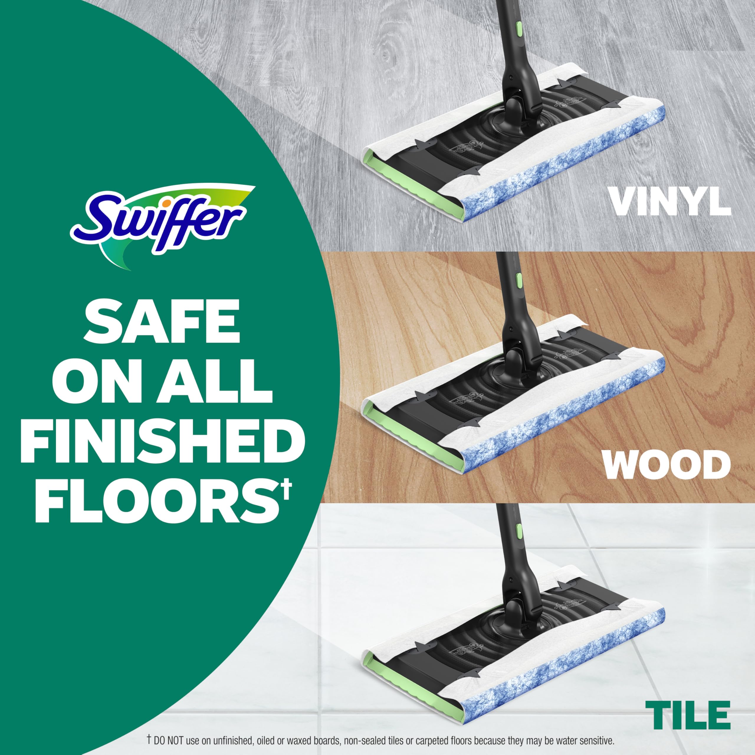 Swiffer Heavy Duty Mop Wet Multi-Surface Cloth Refills for Floor Mopping and Cleaning, Outdoor Window Fresh Scent, 20 count