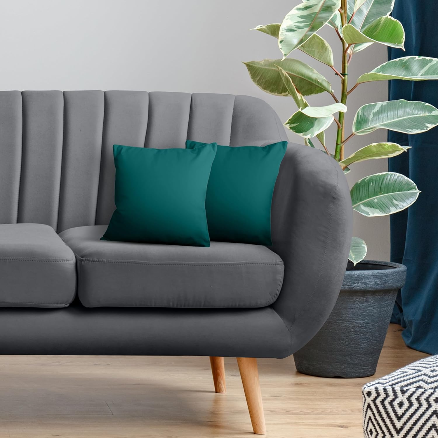 Utopia Bedding 16x16 Pillow Inserts - Set of 2 Dark Teal Decorative Throw Pillows for Sofa & Couch - Soft & Supportive Cushions