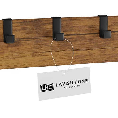 Lavish Home Entryway Coat Rack- Metal Hall Tree-Storage Bench, 18” W, Silver