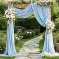Skiennix Chiffon Wedding Arch Draping Fabric - Baby Blue Sheer 29 in x 20 ft Backdrop for Events