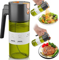 LUKUMIQI 2-in-1 Oil Sprayer - 17oz Light-Blocking Glass Bottle for Cooking, Salad & BBQ