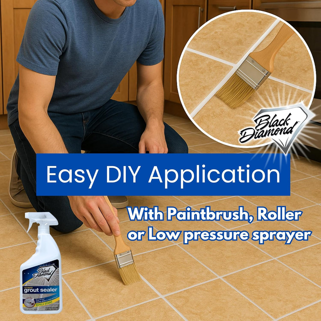 Ultimate Grout Sealer - Professional Strength Tile, Stone & Grout Protection | Easy-Clean, Stain & Moisture Repellent - Low Odor Contractor Grade (Quart)