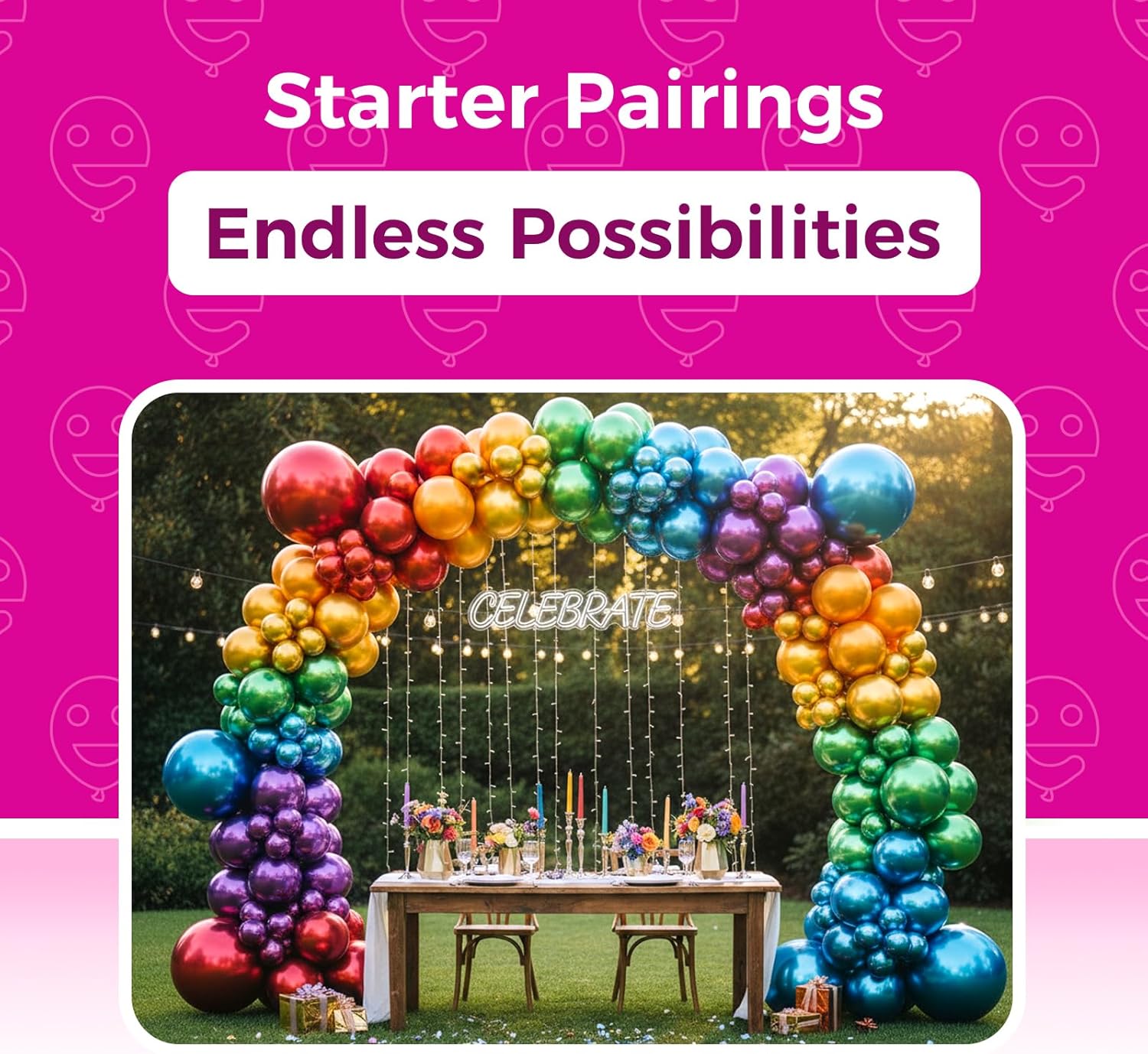 Bezente Metallic Chrome Giant Balloons - 36 Inch Jumbo Assorted Latex Pack for Colorful Party Decor