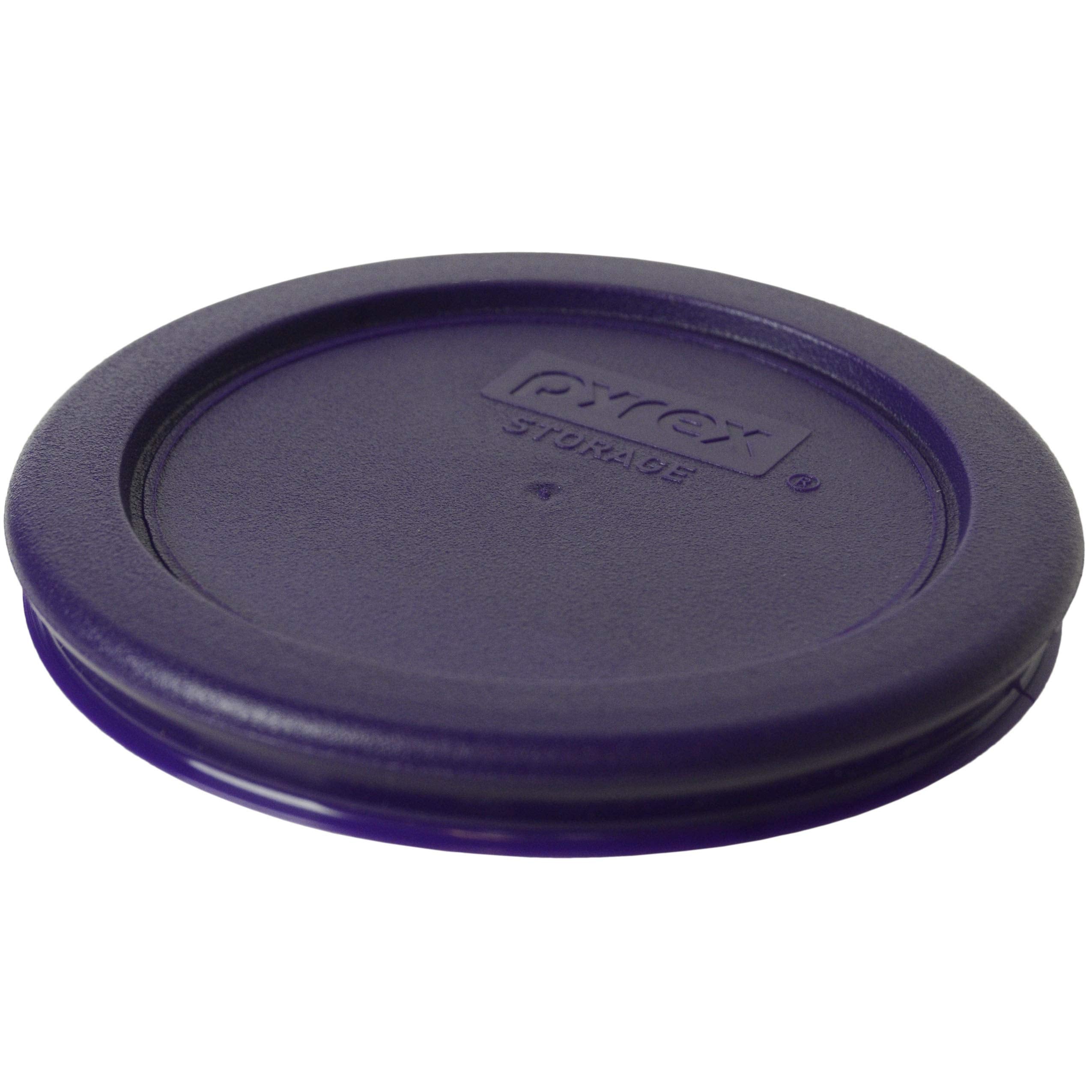 Pyrex 7202 1 Cup Glass Bowls & 7202-PC Plum Purple Lids (6-Pack) - Made in USA