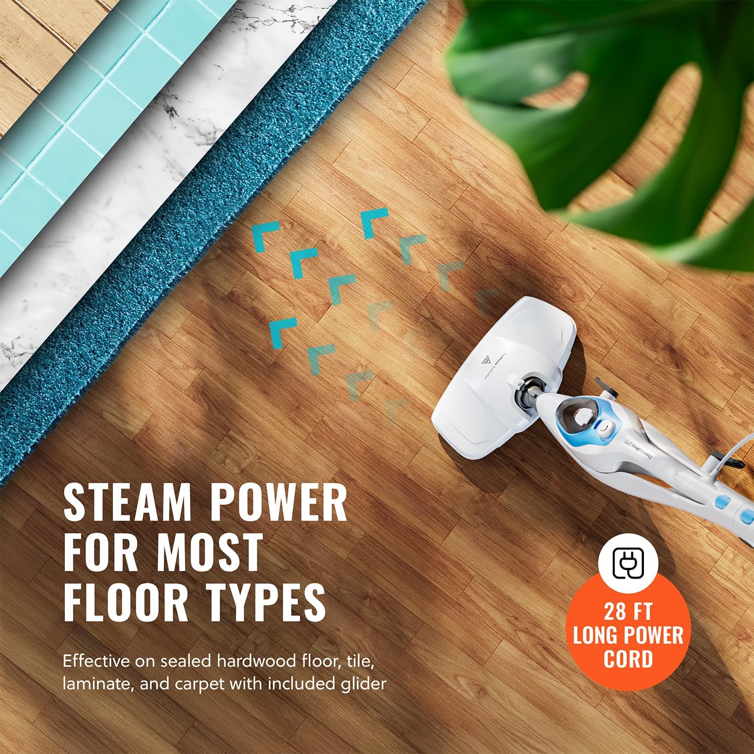 PurSteam 10-in-1 Steam Mop - Versatile Floor Steamer with Detachable Handheld Cleaner for Tile & Hardwood