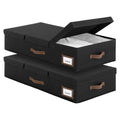 GRANNY SAYS 2 Pack Under Bed Storage, Underbed Organizer with Flid-Top Lid for Bedroom, Black Clothing Storage Bins for Blankets, Clothes, Shoes