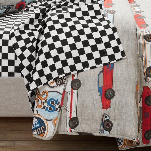 Lush Decor Race Car Kids' 2-Piece Quilt Bed Set, Reversible Bedding Set for Boys