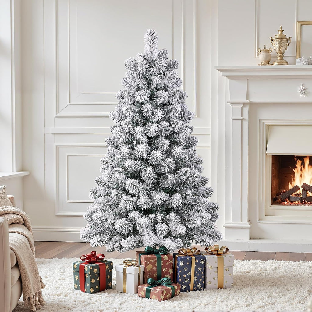 SHareconn 2.9ft Snow Flocked Christmas Tree,Full Snow Branch, Home, Party Decoration Without Lights,2.9ft