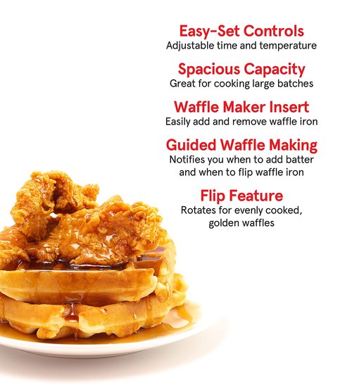 Gourmia GAFW598 2 in 1-5-Quart Digital Air Fryer + Waffle Maker
