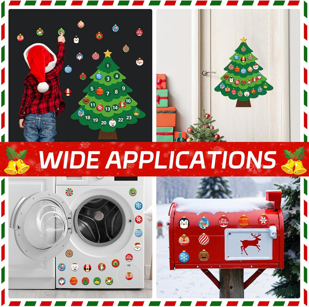 Skiennix Christmas Advent Calendar Magnets - Countdown to Xmas Tree | Fun Holiday Decor for Kids & Adults