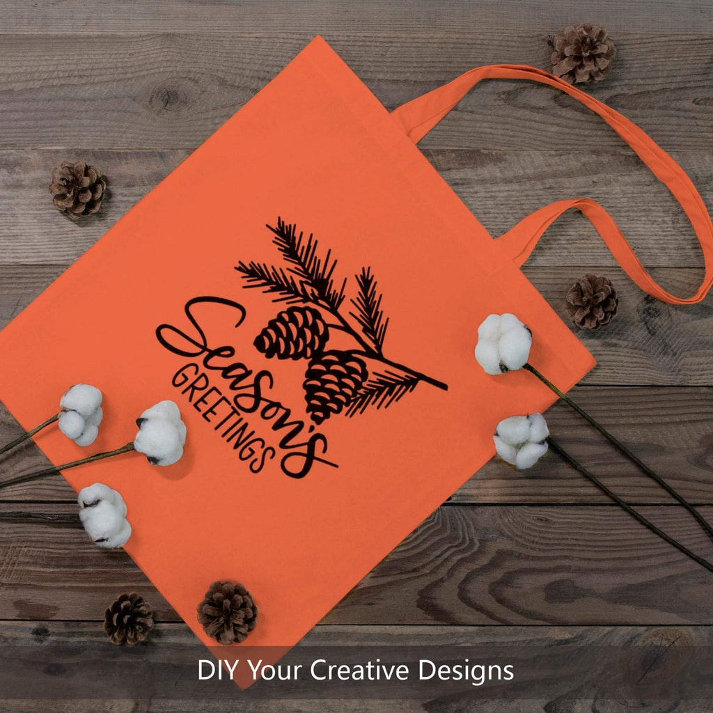 TOPDesign 24-Pack Orange Cotton Tote Bags - Lightweight, Reusable Grocery Bags for DIY & Promotions