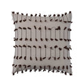 Creative Co-Op Woven Cotton Throw Pillow Cover with Tassel Embroidery, Natural and Brown