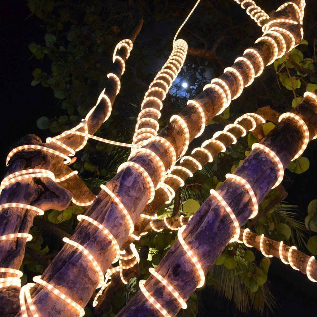 Skiennix LED Rope Lights - 50ft Waterproof Warm White with 540 LEDs | Indoor/Outdoor Decorative Lighting