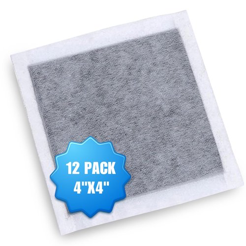 SMELLRID Activated Charcoal Odor Absorbent Pads – 12 Unscented Adhesive (4"x4") Charcoal Pads for Body Odor, Shoes, Underwear & On-the-Go Eliminator