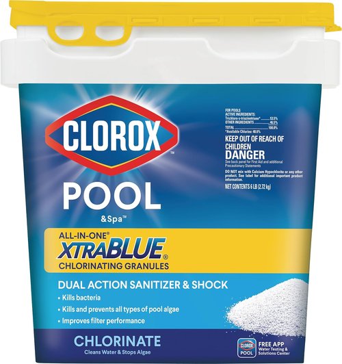 Clorox Pool&Spa All-in-One XtraBlue Chlorinating Granules - Kills Bacteria & Stops Algae, 6 lbs