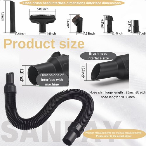 5140128-68 Vacuum Hose Assembly Compatible With DeWalt DCV580 DCV581H DCV580MAX
