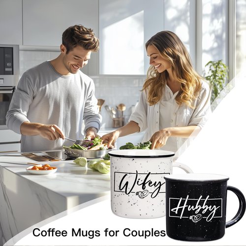 JOVGANK Wedding Gifts for Couples 2026, Wifey Hubby Mugs Set of 2 Coffee Mug 10 Ounce, Bridal Shower Gift, Mr and Mrs Coffee Mug Set, Couples Gift for Bride Groom, Valentine's Day Gifts