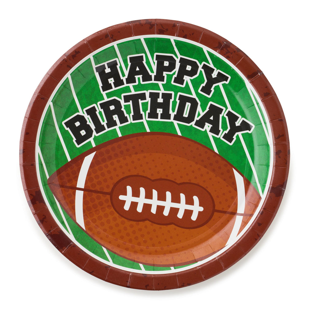 Royal Bluebonnet Football Birthday Party Decorations -Service for 24- Football Birthday Plates (7 & 9 Inch), Napkins and Cups for Decorations for Boys and Girls First Down 1st Party Supplies