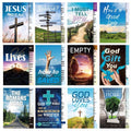 Motiskyy 240 Pcs Gospel Tract Card 12 Styles Plan of Salvation Card Pocket Holy Postcard Christian Inspirational Bible Verse Bookmark for Christian Gift Women Men Ministering Tool (Inspiration)