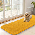 OLANLY Dog Door Mat - Absorbent Non-Slip Chenille Mat for Muddy Paws | 47x17 Inches, Golden Yellow