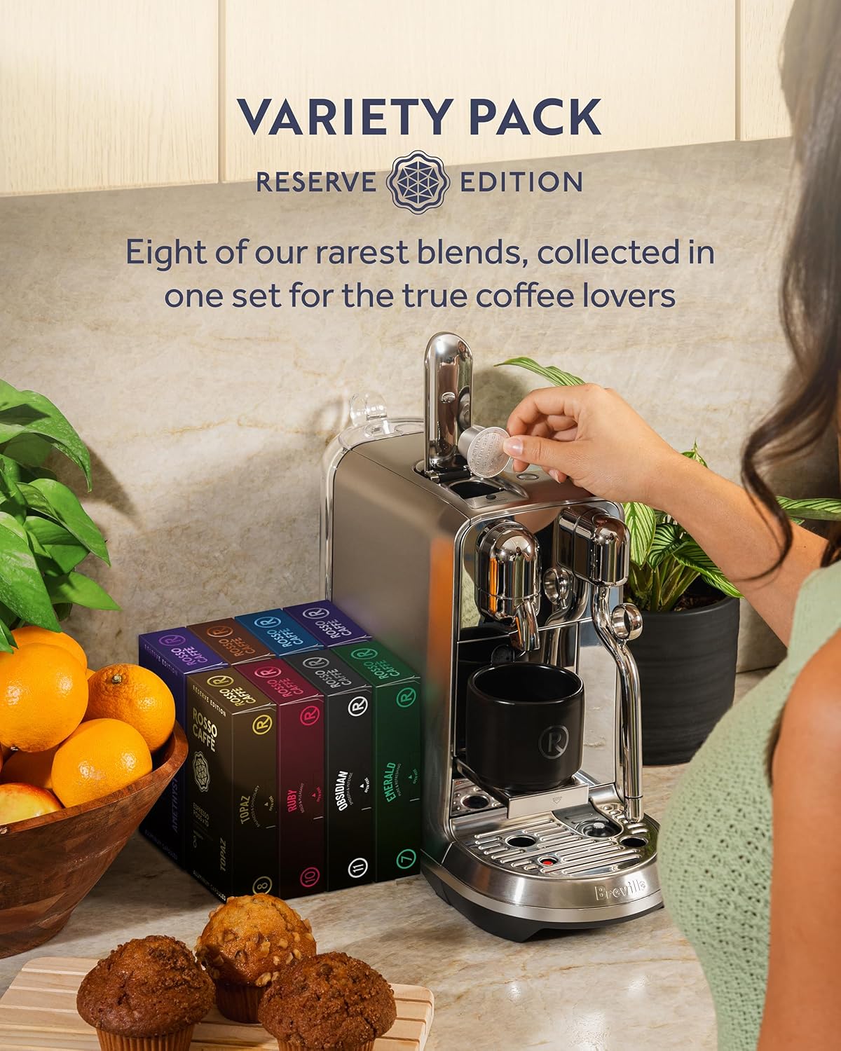 ROSSO CAFFÈ Espresso Coffee Pods - Reserve Variety Pack of 160 Capsules for Nespresso Original Machines - Made in Italy