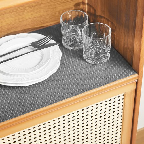 ALIUNI 100% EVA Shelf Liner for Kitchen Cabinet, 24" x 360" Drawer Liners Non Adhesive Non Slip Waterproof Plastic Paper, Dresser Pantry Bathroom Refrigerator Protector, Grey