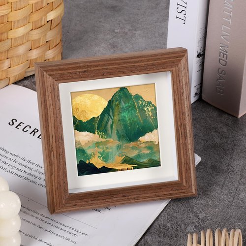 Alrhso 4x4 Shadow Box Picture Frame Small Shadow Box Frame Display Case Picture Frames Made of Solid Wood to Hang Memory Sports Memorabilia, Medals, Wedding, Pins, Awards, Tickets and Photos
