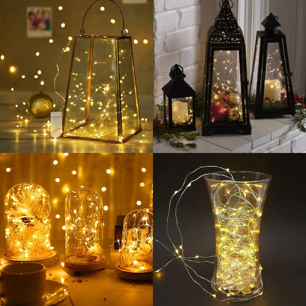 Waterglide 24 Pack Mini String Lights - 7 Ft Waterproof LED Fairy Lights for Wedding & Party Decor | Warm White