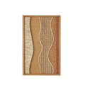 Deco 79 Wood Abstract Handmade Home Wall Decor Dimensional Wavy Mixed Media Wall Sculpture with Various Textures and Patterns, Wall Art 15" x 2" x 23", Brown