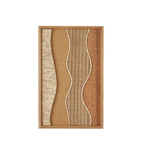 Deco 79 Wood Abstract Handmade Home Wall Decor Dimensional Wavy Mixed Media Wall Sculpture with Various Textures and Patterns, Wall Art 15" x 2" x 23", Brown