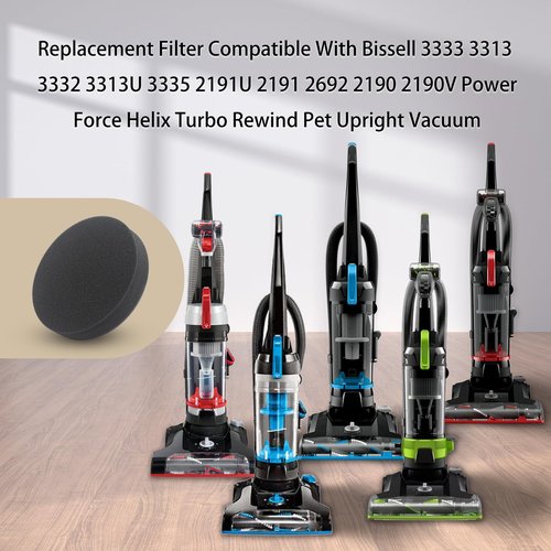 Cherimo 3333 Filter Compatible with Bissell 3333 3313 3332 3313U 3335 2191U 2191 2692 2190 2190V PowerForce Helix Turbo Rewind Pet Upright Vacuum (4 foam filters +4 felt filters)