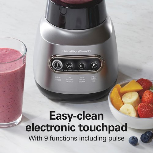 Hamilton Beach Wave Action Blender - Smoothies & Ice Crushing - 40oz Glass Jar & 20oz Travel Jar - 800 Watts, Silver