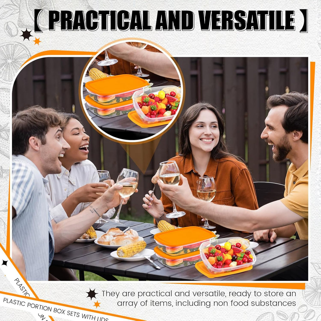 Qinyoung 18-Piece Plastic Food Storage Containers - 33 Oz | Stackable, Microwave & Dishwasher Safe (Orange)