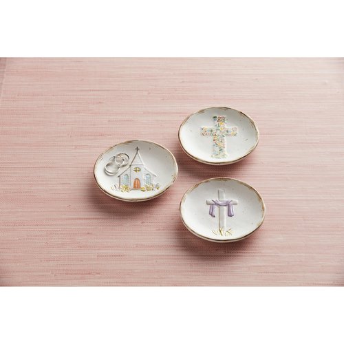 Mud Pie Church Boxed Trinket Dish; 4 1/2" dia