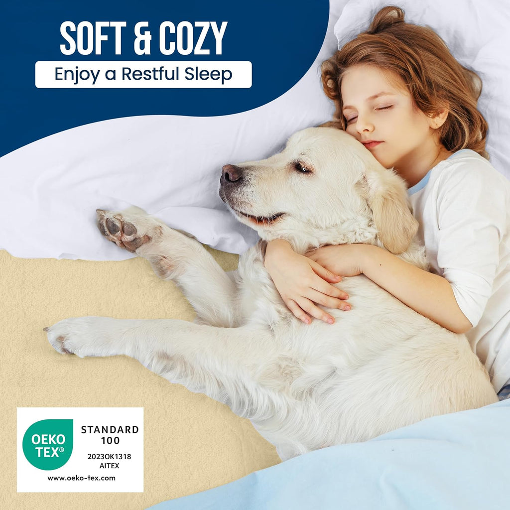 Utopia Bedding Twin Size Mattress Protector - Waterproof Terry Cover, Soft & Breathable, 15" Deep Pockets | Beige