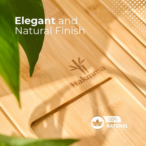 Hakmma Bamboo Couch Cup Holder – Eco-Friendly Sofa Armrest Tray Table with Cup Holder for Coffee, Snacks & Phone – Foldable Bamboo Couch Arm Table, Anti-Slip Armrest Tray for Couch