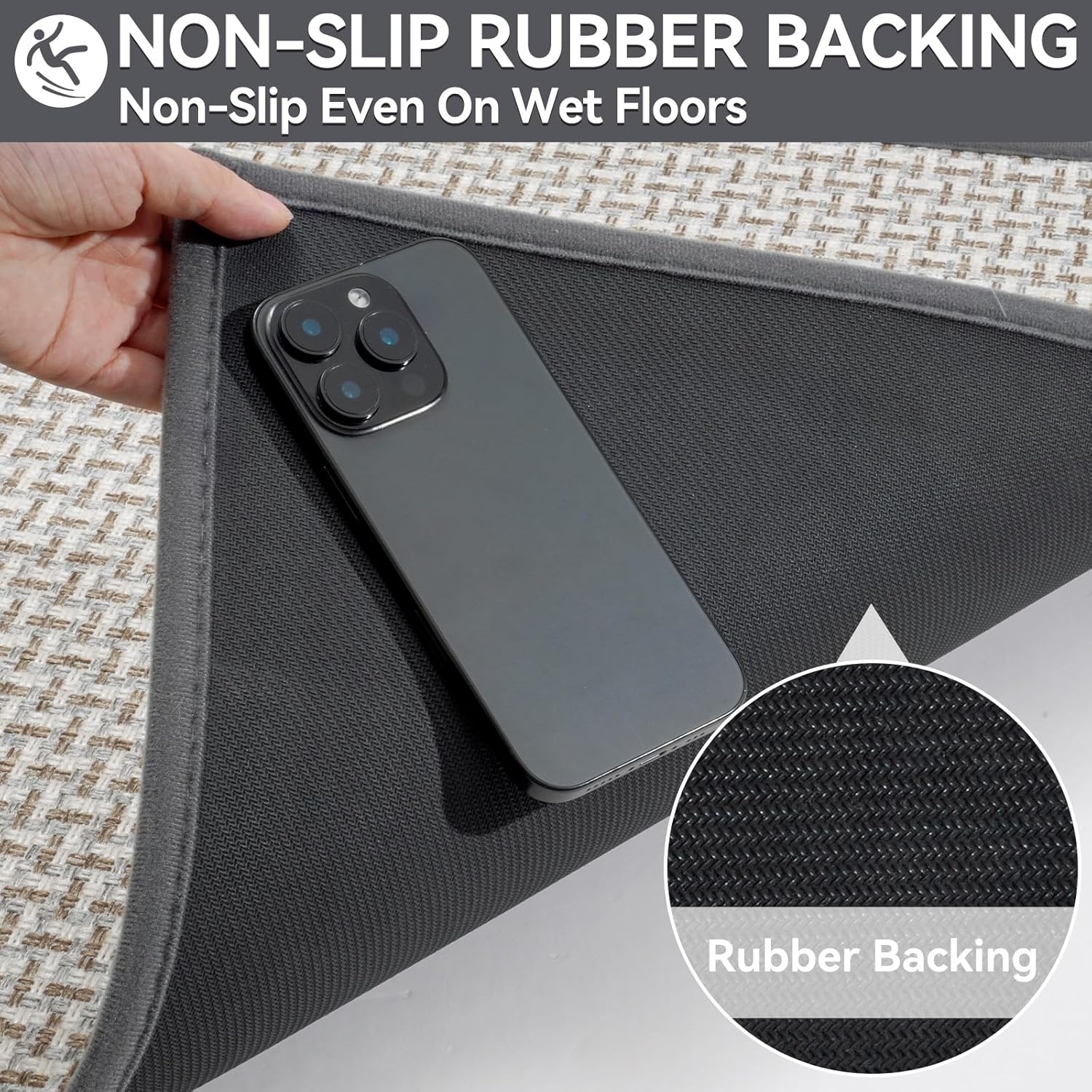 Skiennix Door Mat - Indoor Entrance Mat with Dirt Resistance & Non-Slip Rubber Backing | 17"x30", Gray