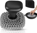 Cast Iron Scrubber - 316 Chainmail Cleaner for Pans & Skillets | Dishwasher Safe, Black