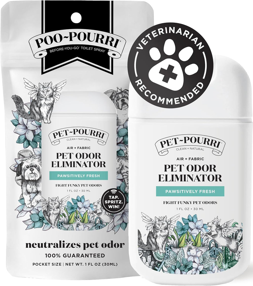 Poo-Pourri Pawsitively Fresh Pocket Deodorizer Spray - Plant-Based Odor Remover for Dogs & Cats | Vet Recommended