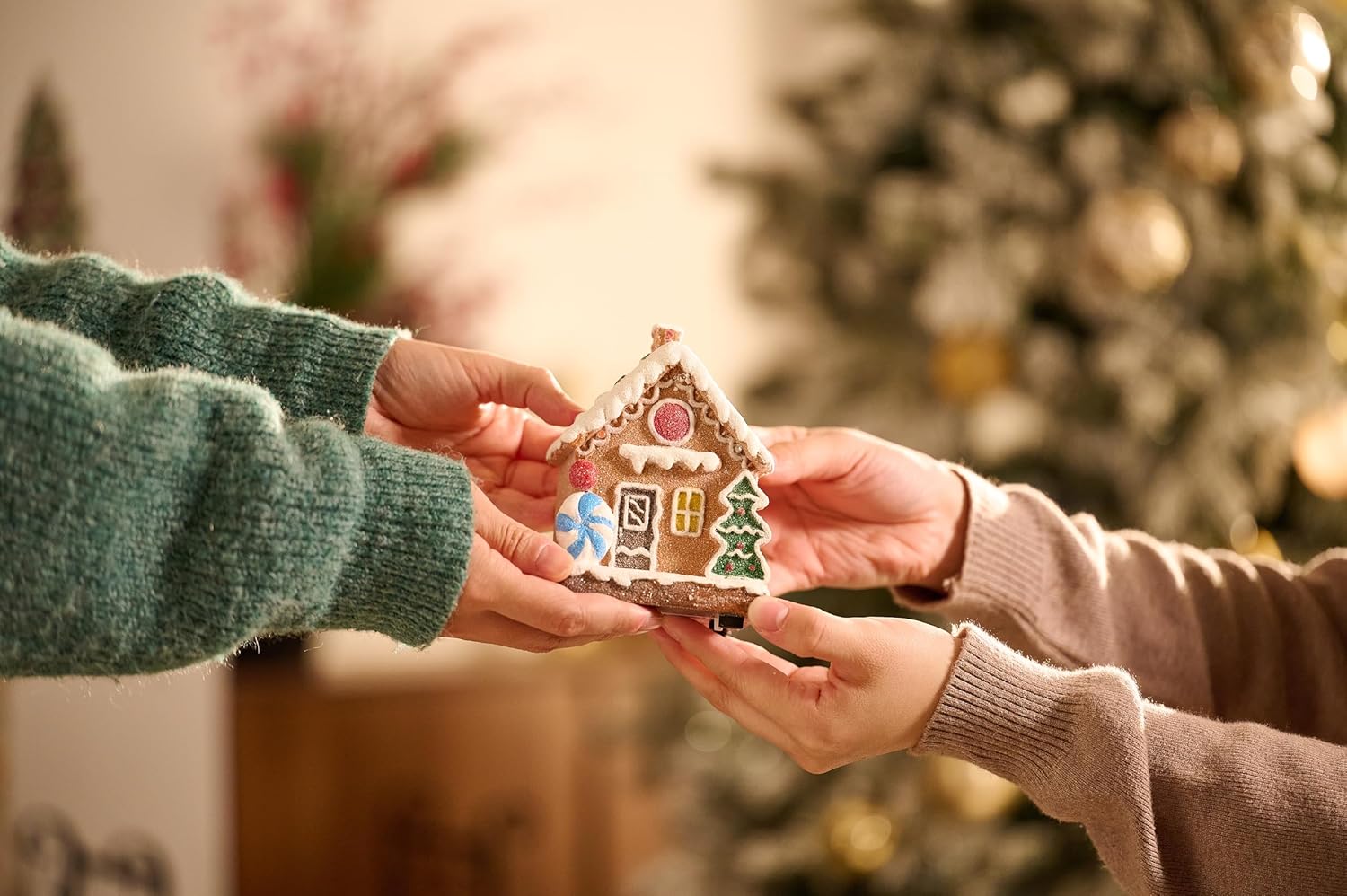 Valery Madelyn Christmas Village Set - Battery Operated Gingerbread House Decorations | 17-Piece Holiday Collection