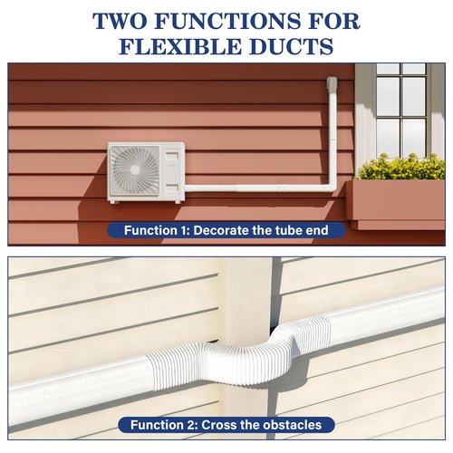 LyPrem 10Ft Mini Split Line Set Cover 3" PVC Line Cover Kit for Mini Split and Central Air Conditioner & Heat Pump(White)
