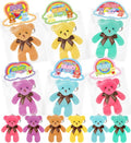 Toidgy Valentines Day Cards for Kids Classroom, 24 Packs Valentines Gifts Bulk with Stuffed Bear Plush Toys Keychain, Valentines Party Favors, Ideal Exchange Gift and School Prizes for Boys Girls