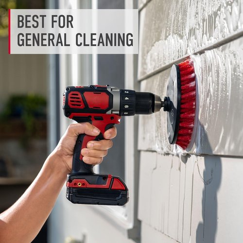 Hoover Medium Bristle Cleaning Brush, 6" Medium Bristle Brush, For Use on Household Surfaces, General Purpose Whole Home Cleaning, Scrubber Brush Drill Attachment for Cleaning