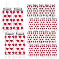 Whaline 20Pcs Valentine's Day Plastic Cups with Lids and Straws Clear Party Drinking Cups Red Heart Reusable Tumblers for Holiday Party Supplies