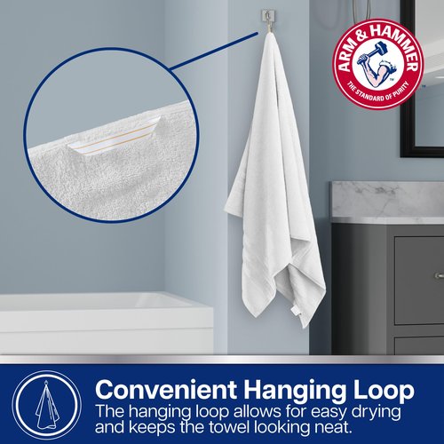 Arm & Hammer Performance Towel Washcloth Set, 6 Piece, Light Blue