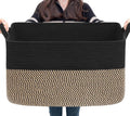 Goodpick Large Wicker Blanket Basket - 22" x 17" x 12" | Stylish Storage for Toys & Laundry