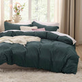 Bedsure Forest Green Duvet Cover Set - Twin/Twin XL, Extra Soft Prewashed Polyester, Includes Zipper Closure & Pillow Sham